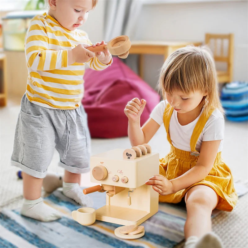 Wooden Montessori Coffee Machine Toy