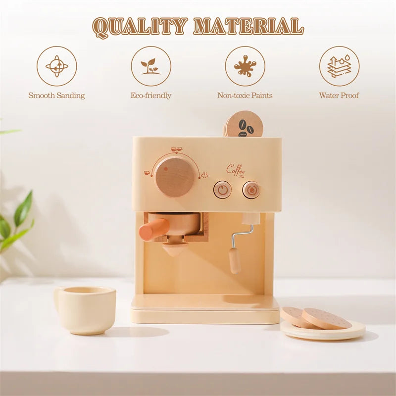 Wooden Montessori Coffee Machine Toy